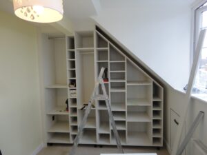 finished bookshelves cabinetry