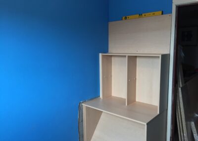 construction starts on the high sleeper bed with desk and wardrobe