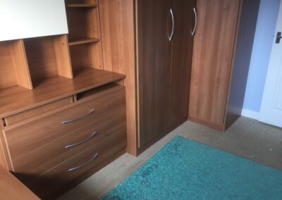 Cabin Bed Complete With Corner Wardrobe And Open Shelf TV Unit