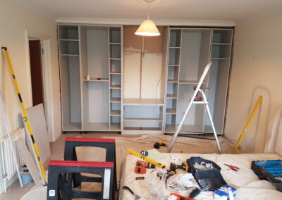 working on one of the wardrobes