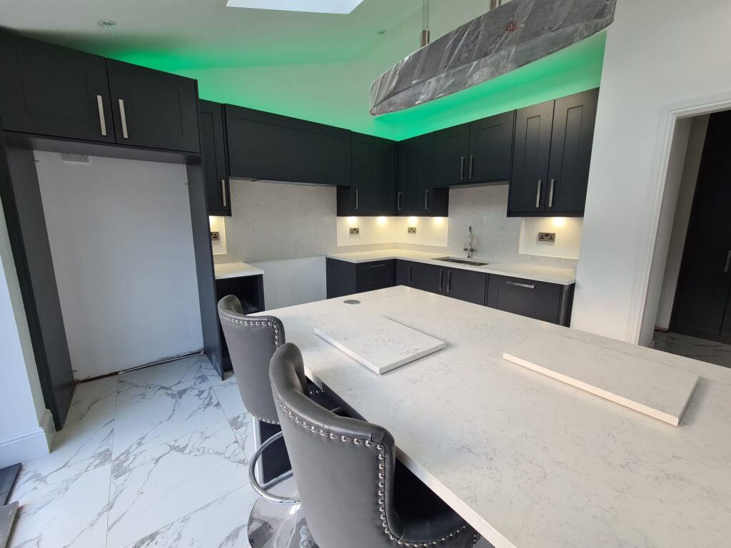 bespoke kitchen units with lighting