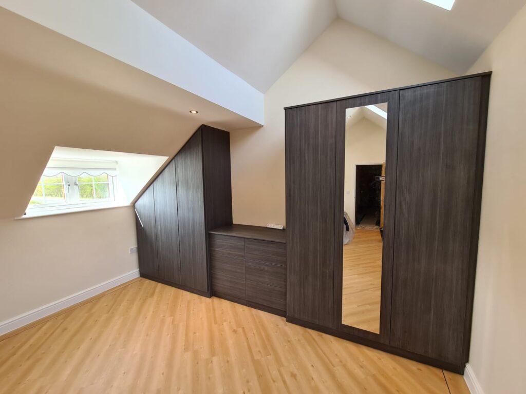 custom wardrobes to sloped ceiling